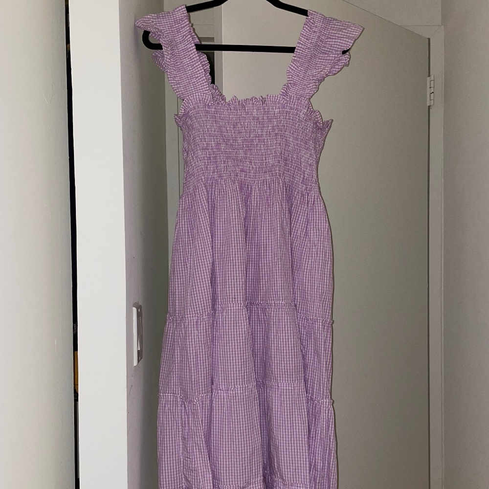 Hill House Home Ellie Nap Dress Lilac Gingham M
